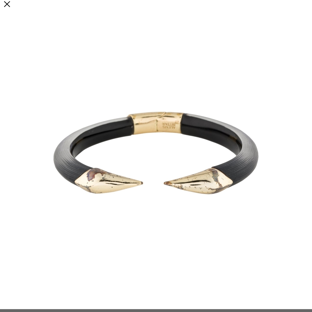Authentic Alexis Bittar Mirrored Pyramid Lucite Hinged Bracelet – Dust Bag
